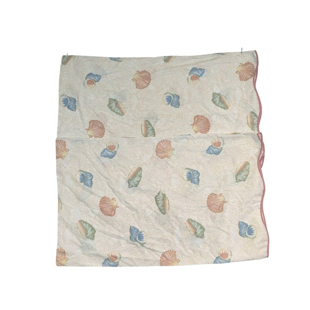 Vintage JCPenney Queen Pillowcase Seashell Nautical Ocean Cotton Blend 20"x30"